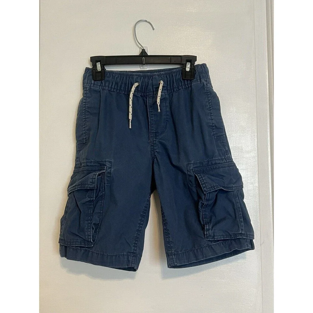GAP Kids Drawstring Cargo  Pull-On Short Cotton Navy Blue Boys M Regular 8-9